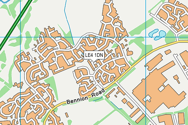 LE4 1DN map - OS VectorMap District (Ordnance Survey)
