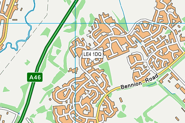 LE4 1DQ map - OS VectorMap District (Ordnance Survey)