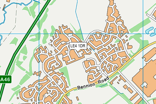 LE4 1DR map - OS VectorMap District (Ordnance Survey)