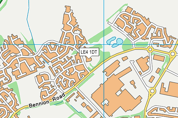 LE4 1DT map - OS VectorMap District (Ordnance Survey)