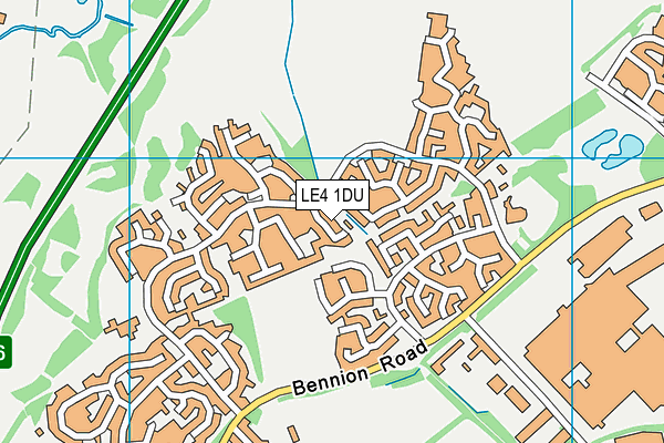 LE4 1DU map - OS VectorMap District (Ordnance Survey)