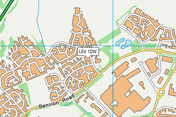 LE4 1DW map - OS VectorMap District (Ordnance Survey)