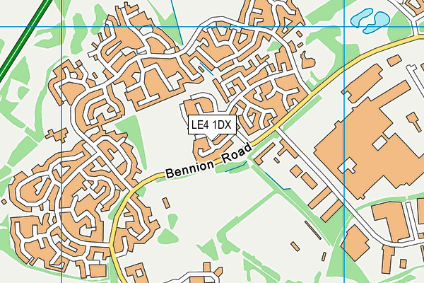 LE4 1DX map - OS VectorMap District (Ordnance Survey)