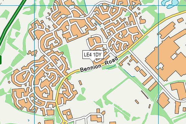 LE4 1DY map - OS VectorMap District (Ordnance Survey)