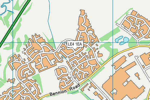 LE4 1EA map - OS VectorMap District (Ordnance Survey)