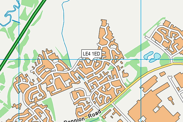 LE4 1ED map - OS VectorMap District (Ordnance Survey)