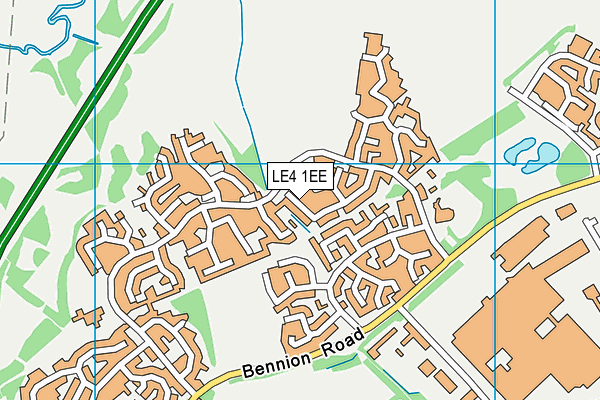 LE4 1EE map - OS VectorMap District (Ordnance Survey)