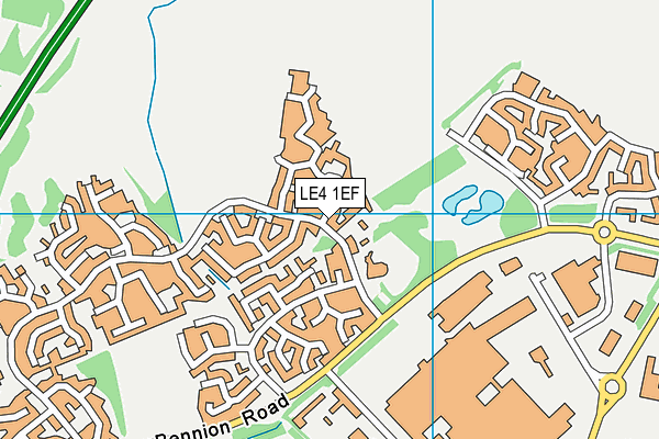 LE4 1EF map - OS VectorMap District (Ordnance Survey)