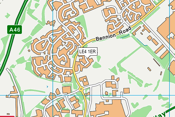 LE4 1ER map - OS VectorMap District (Ordnance Survey)