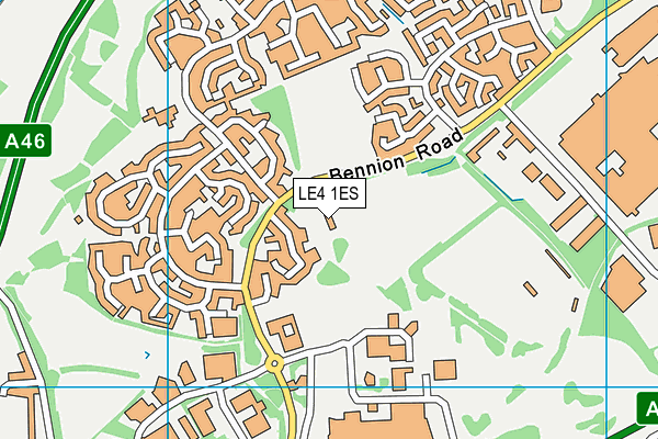 LE4 1ES map - OS VectorMap District (Ordnance Survey)