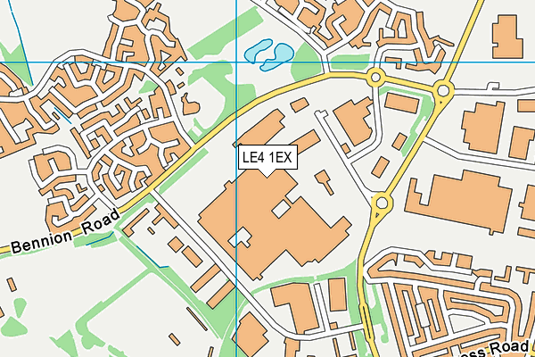 LE4 1EX map - OS VectorMap District (Ordnance Survey)