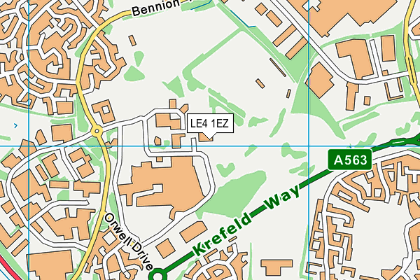 LE4 1EZ map - OS VectorMap District (Ordnance Survey)