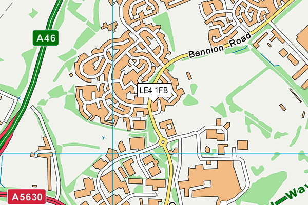 LE4 1FB map - OS VectorMap District (Ordnance Survey)