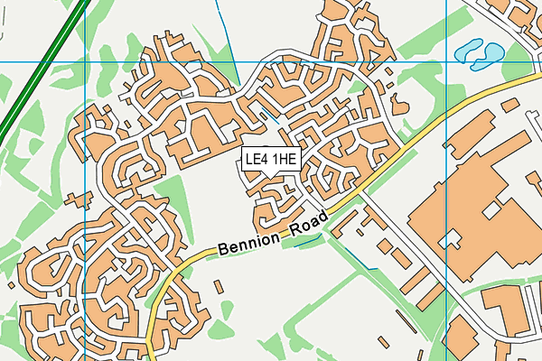 LE4 1HE map - OS VectorMap District (Ordnance Survey)