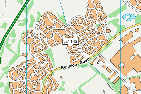 LE4 1HG map - OS VectorMap District (Ordnance Survey)