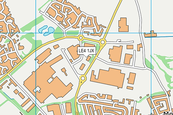 LE4 1JX map - OS VectorMap District (Ordnance Survey)
