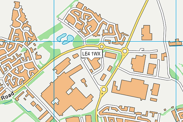 LE4 1WX map - OS VectorMap District (Ordnance Survey)