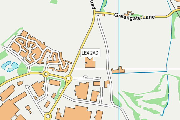 LE4 2AD map - OS VectorMap District (Ordnance Survey)