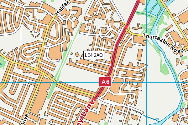 LE4 2AQ map - OS VectorMap District (Ordnance Survey)