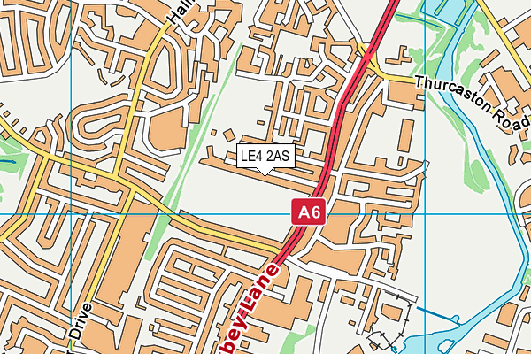 LE4 2AS map - OS VectorMap District (Ordnance Survey)