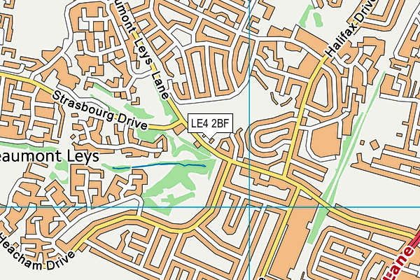LE4 2BF map - OS VectorMap District (Ordnance Survey)