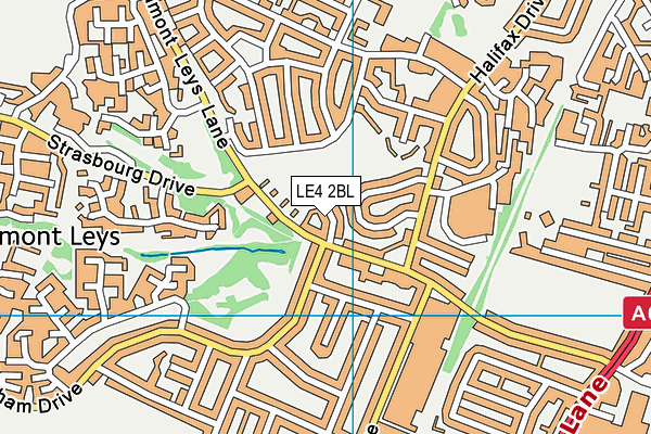 LE4 2BL map - OS VectorMap District (Ordnance Survey)