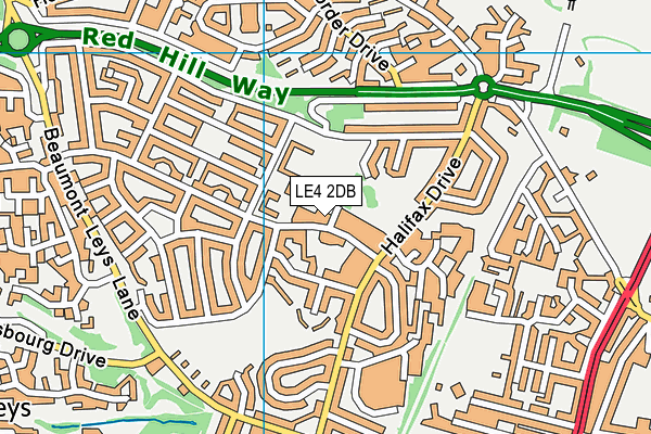LE4 2DB map - OS VectorMap District (Ordnance Survey)