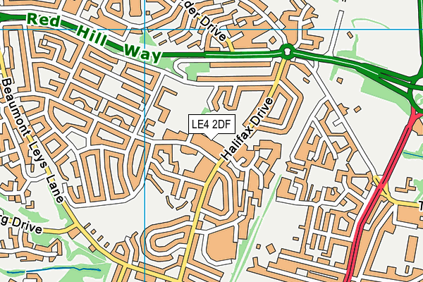 LE4 2DF map - OS VectorMap District (Ordnance Survey)