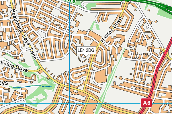 LE4 2DG map - OS VectorMap District (Ordnance Survey)