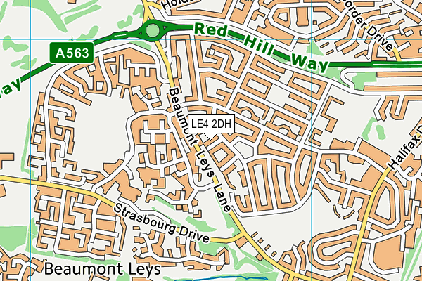 LE4 2DH map - OS VectorMap District (Ordnance Survey)