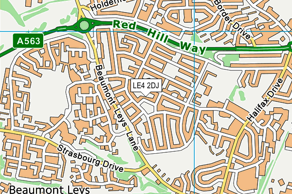 LE4 2DJ map - OS VectorMap District (Ordnance Survey)