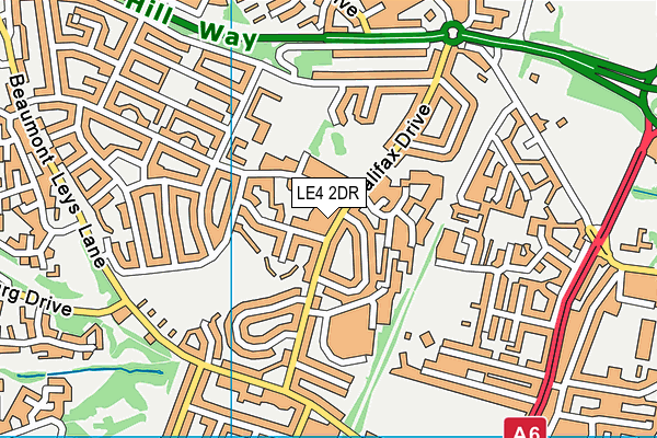 LE4 2DR map - OS VectorMap District (Ordnance Survey)