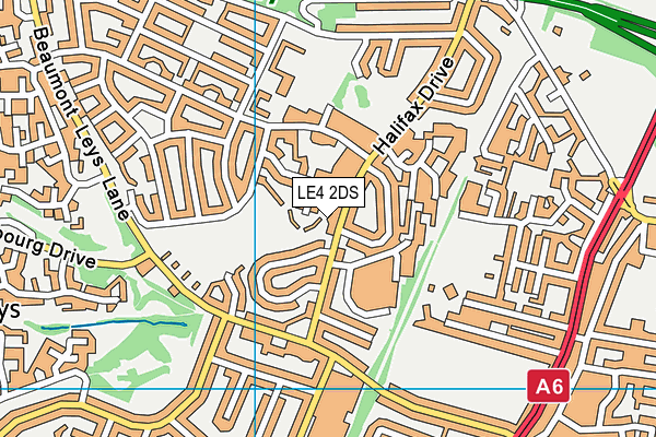 LE4 2DS map - OS VectorMap District (Ordnance Survey)