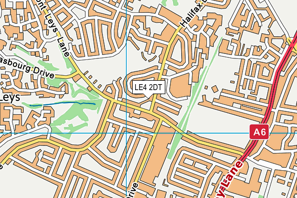 LE4 2DT map - OS VectorMap District (Ordnance Survey)