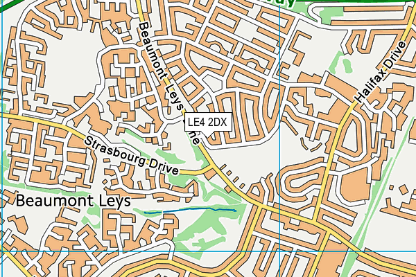 LE4 2DX map - OS VectorMap District (Ordnance Survey)