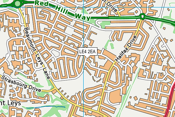 LE4 2EA map - OS VectorMap District (Ordnance Survey)