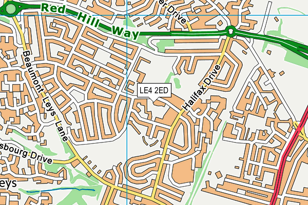 LE4 2ED map - OS VectorMap District (Ordnance Survey)