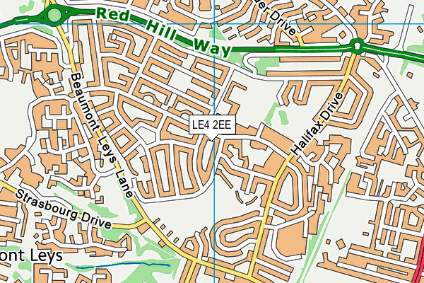 LE4 2EE map - OS VectorMap District (Ordnance Survey)