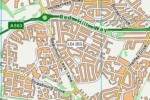 LE4 2EG map - OS VectorMap District (Ordnance Survey)