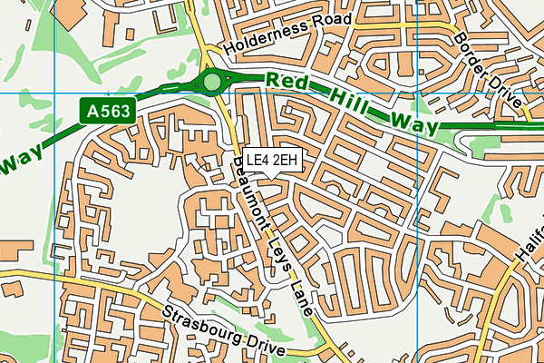 LE4 2EH map - OS VectorMap District (Ordnance Survey)