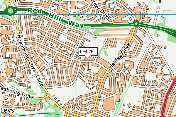 LE4 2EL map - OS VectorMap District (Ordnance Survey)