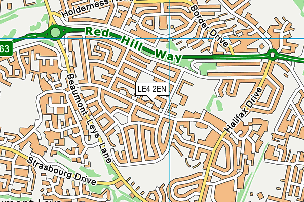 LE4 2EN map - OS VectorMap District (Ordnance Survey)
