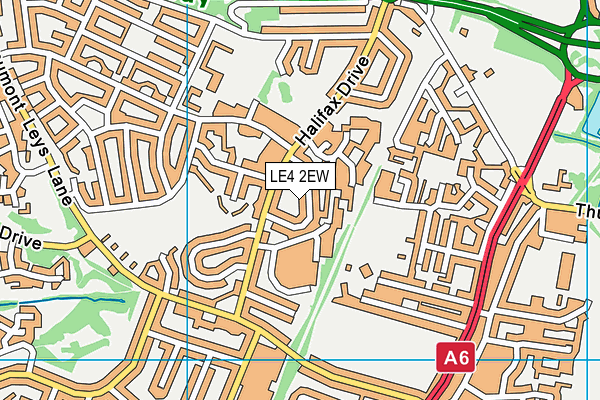 LE4 2EW map - OS VectorMap District (Ordnance Survey)