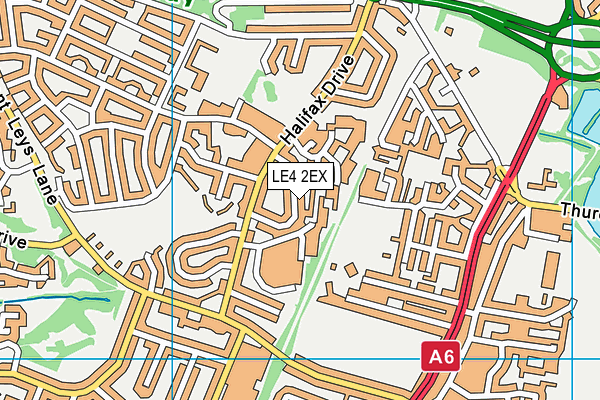 LE4 2EX map - OS VectorMap District (Ordnance Survey)