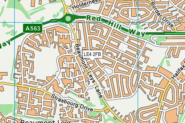 LE4 2FB map - OS VectorMap District (Ordnance Survey)