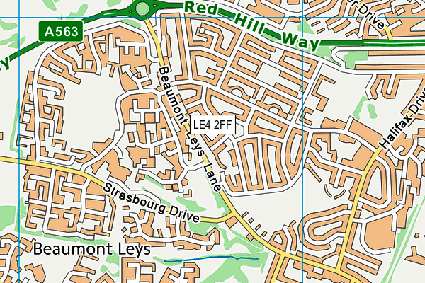 LE4 2FF map - OS VectorMap District (Ordnance Survey)