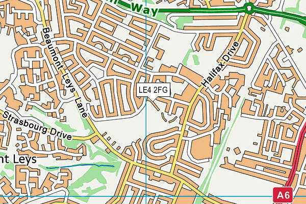 LE4 2FG map - OS VectorMap District (Ordnance Survey)