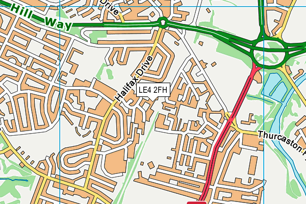 LE4 2FH map - OS VectorMap District (Ordnance Survey)