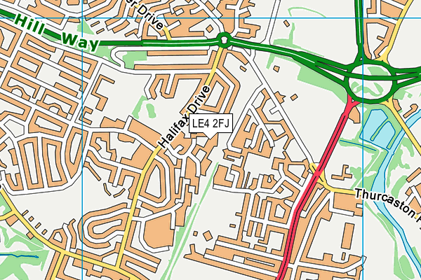 LE4 2FJ map - OS VectorMap District (Ordnance Survey)