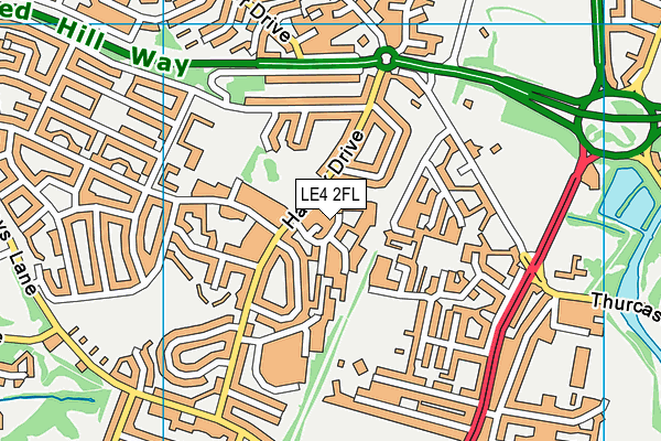 LE4 2FL map - OS VectorMap District (Ordnance Survey)